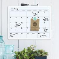 U Brands Contempo Magnetic Monthly Calendar Dry Erase Board, 14 x 11 Inches, White Frame (260U00-04)